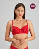Model wears Sofia Underwire Bra in SALSA. On body front view