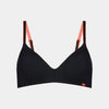 Hold Me Wire Free Bra in BLACK/NEON. Flat lay front view