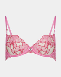 Josephine Underwire Bra in SACHET PINK. Flat lay front view