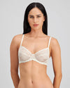 Model wears Wistful Bloom Underwire Bra in LATTE/EGRET. On body front view