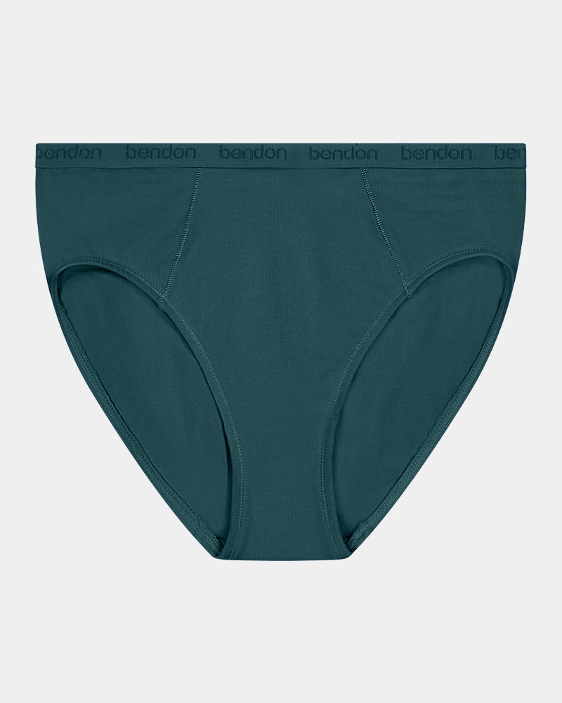 Body Cotton High Cut Brief in MEDITERRANEA. Flat lay front view