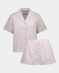 Smoothie Short Pj in FESTIVAL BLOOM. Flat lay front view