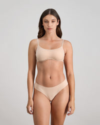 Extra-Ordinary Contour Bra in LATTE. Flat lay back view