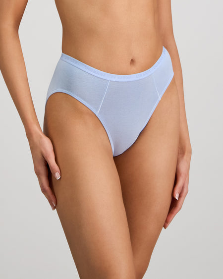 Model wears Body Cotton Bikini in SKYWAY. On body side view