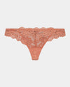 My Fit Lace Thong in CINNAMON. Flat lay front view