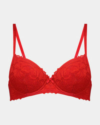 Alison Contour Bra in SALSA. Flat lay front view