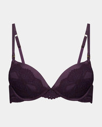 Palmer Push Up Bra in PLUM PERFECT. Flat lay front view