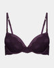 Palmer Push Up Bra in PLUM PERFECT. Flat lay front view
