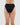 Model wears Seamless Soft High Cut Brief in BLACK. On body back view