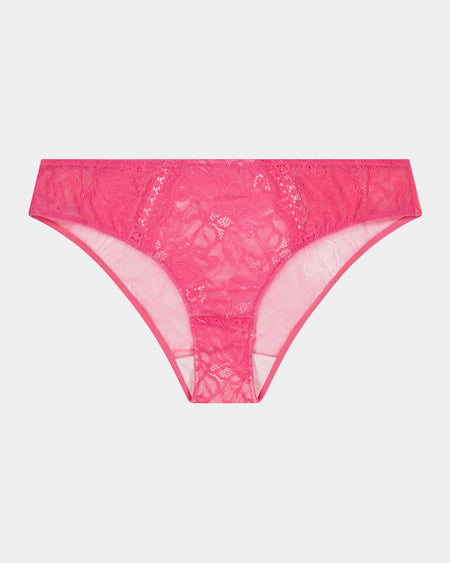 Only Mine Bikini in PINK LEMONADE/ICY PINK. Flat lay front view