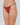 Model wears Clemence Thong in JESTER RED. On body side view