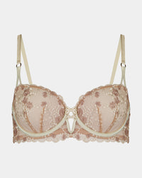 Flirt In Paradise Underwire Bra in SUGAR. Flat lay front view