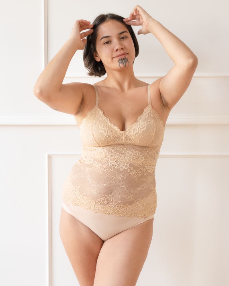 My Fit Lace Camisole in FRAPPE. Feature shot