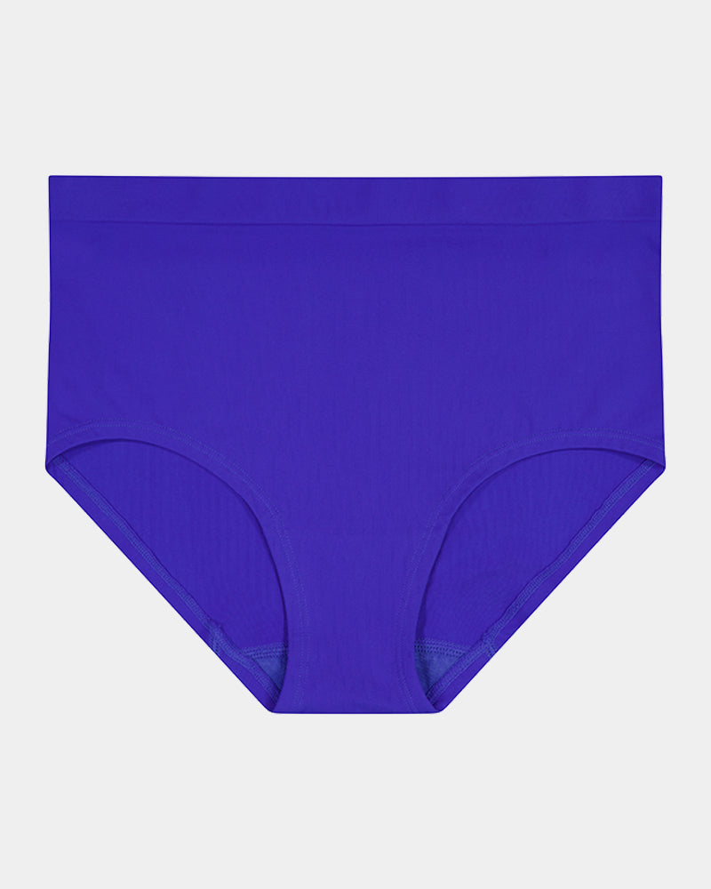 Seamless Soft Full Brief in DAZZLING BLUE. Flat lay front view