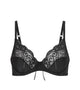 Iveta Underwire Bra in BLACK. Flat lay front view