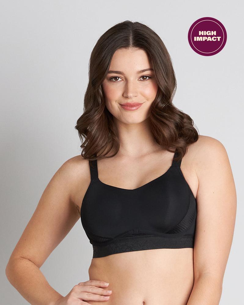 Model wears Bendon Breathe Contour Bra in BLACK. On body front view