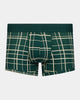 Retros Print Mens Trunk in RAIN FOREST GRID PRINT. Flat lay front view