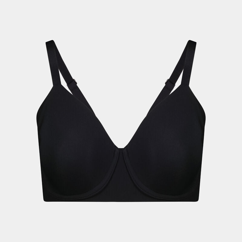Comfit Collection Contour Bra in BLACK. Flat lay front view