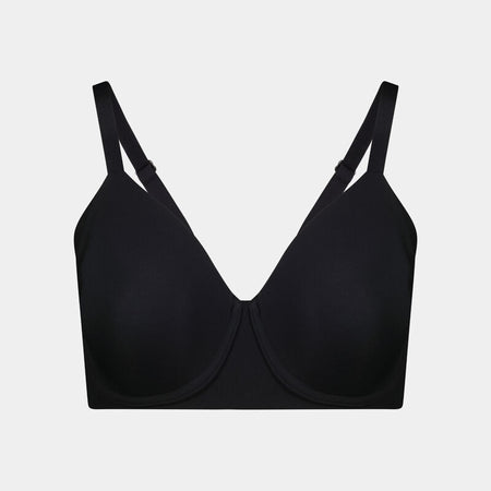 Comfit Collection Contour Bra in BLACK. Flat lay front view