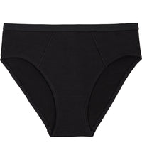 Body Cotton High Cut Brief in BLACK. Flat lay front view