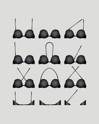 Infinity Multiway Convertible Bra in BLACK. Flat lay back view