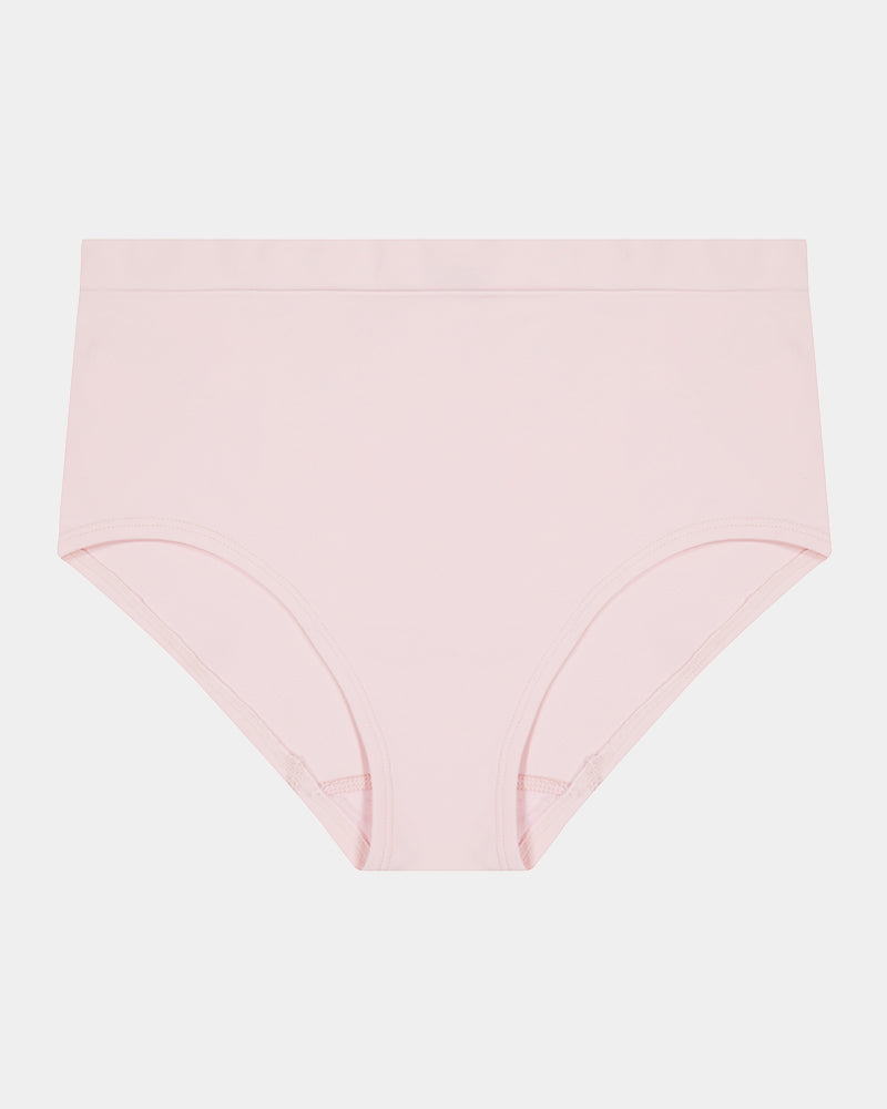 Seamless Soft Full Brief in ICY PINK. Flat lay front view