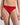 Model wears Lightweight High Cut Brief in SALSA. On body front view