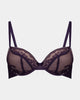 Madison Contour Bra in PURPLE VELVET. Flat lay front view