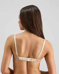 Model wears Flirt In Paradise Underwire Bra in SUGAR. On body back view