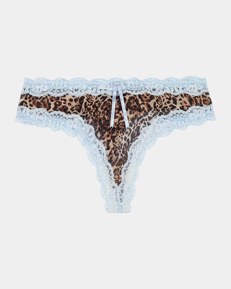 Alessandra Thong in SKYWAY ANIMAL PRINT. Flat lay front view