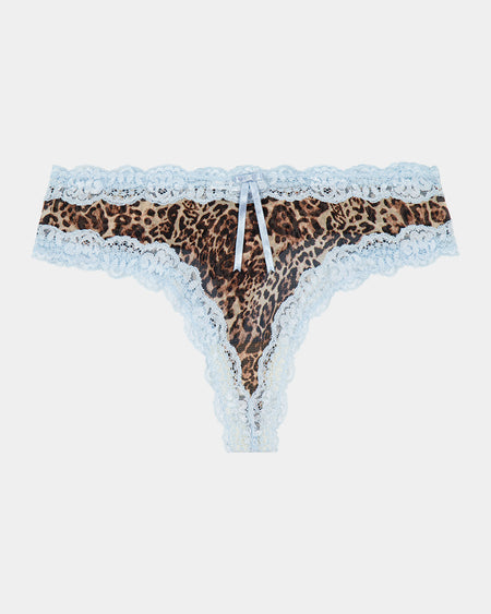 Alessandra Thong in SKYWAY ANIMAL PRINT. Flat lay front view