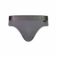 Bamboo Mens Brief in ASH. Flat lay front view