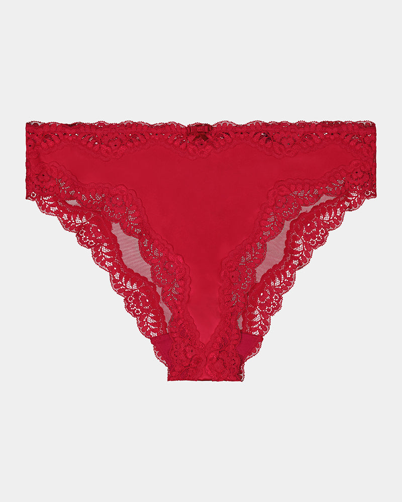 Heavenly Brazilian in PERSIAN RED. Flat lay front view