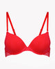 Stripe Elastic & Papertouch Push Up Bra in SALSA. Flat lay front view