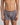 Model wears Cotton Stretch Mens Trunk in ASH PINSTRIPE. On body front view