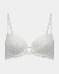 Renee Contour Bra in WHITE. Flat lay front view