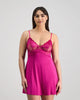 Model wears Siesta Chemise in FANTASY FUCHSIA. On body front view