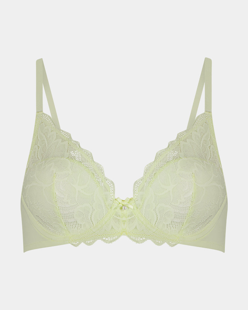 Embrace Contour Bra in TRANSPARENT YELLOW. Flat lay front view