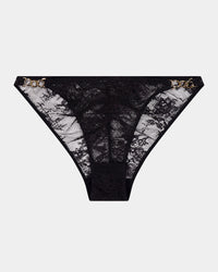 Scarlet Lover Tanga in BLACK. Flat lay front view