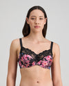 Model wears Wild Violet Underwire Bra in TANGLED GARDEN PRINT. On body front view