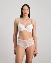 My Fit Lace Contour Bra in WHITE. Feature shot
