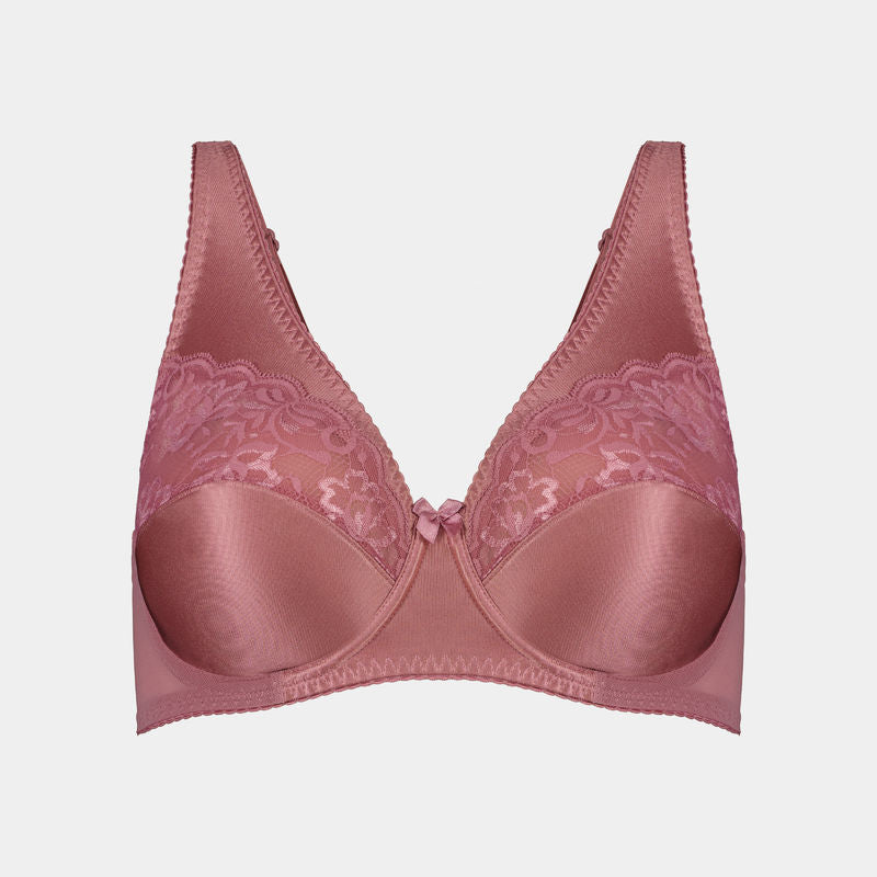 Clarissa Underwire Underwire Bra in HEATHER ROSE. Flat lay front view