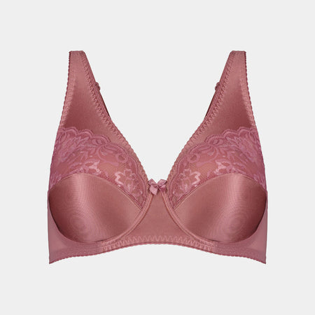 Clarissa Underwire Underwire Bra in HEATHER ROSE. Flat lay front view
