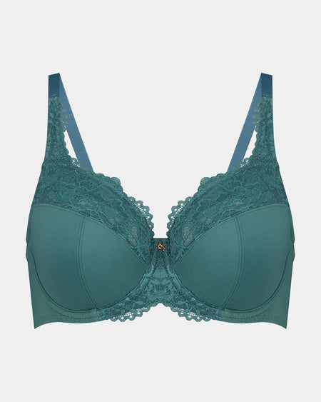 Laurel Underwire Bra in MEDITERRANEA. Flat lay front view