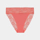 Lace Trim High Cut Brief in TEA ROSE. Flat lay front view