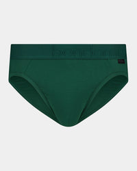 Bamboo Mens Brief in RAIN FOREST. Flat lay front view