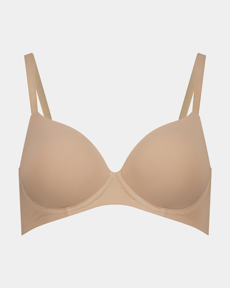 Bendon Essentials Contour Bra in LATTE. Flat lay front view