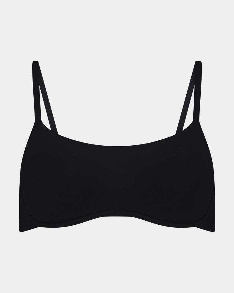 Extra-Ordinary Contour Bra in BLACK. Flat lay front view