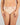 Model wears Laurel High Cut Brief in LATTE. On body front view