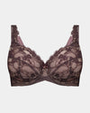 Vivacious Underwire Bra in PLUM PERFECT/LATTE. Flat lay front view